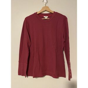 Sundance Magenta Thermal Velvet Accent Cuff Long Sleeve Women's Size XLP *flaw*